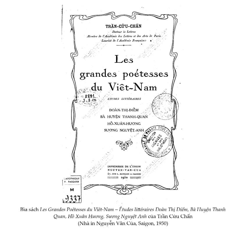 Tác phẩm Les grandes poetesses du Viêt-Nam của Trần Cửu Chấn