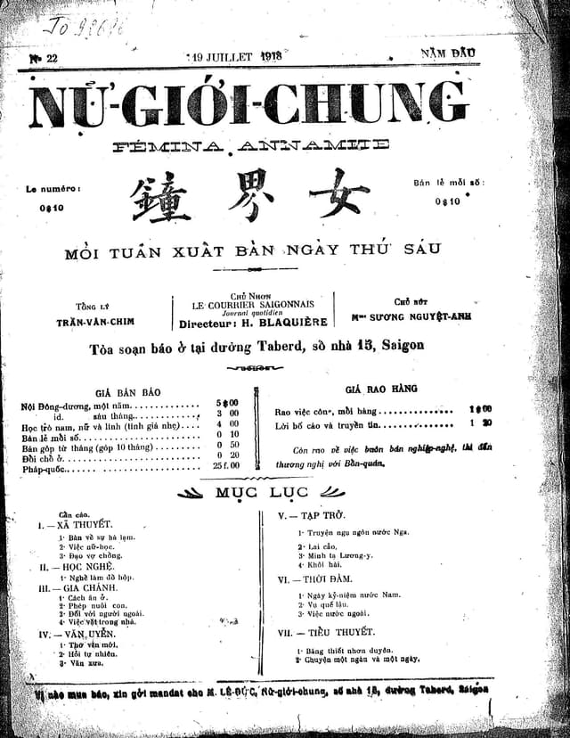 Trang đầu tiên của số báo Số 22
